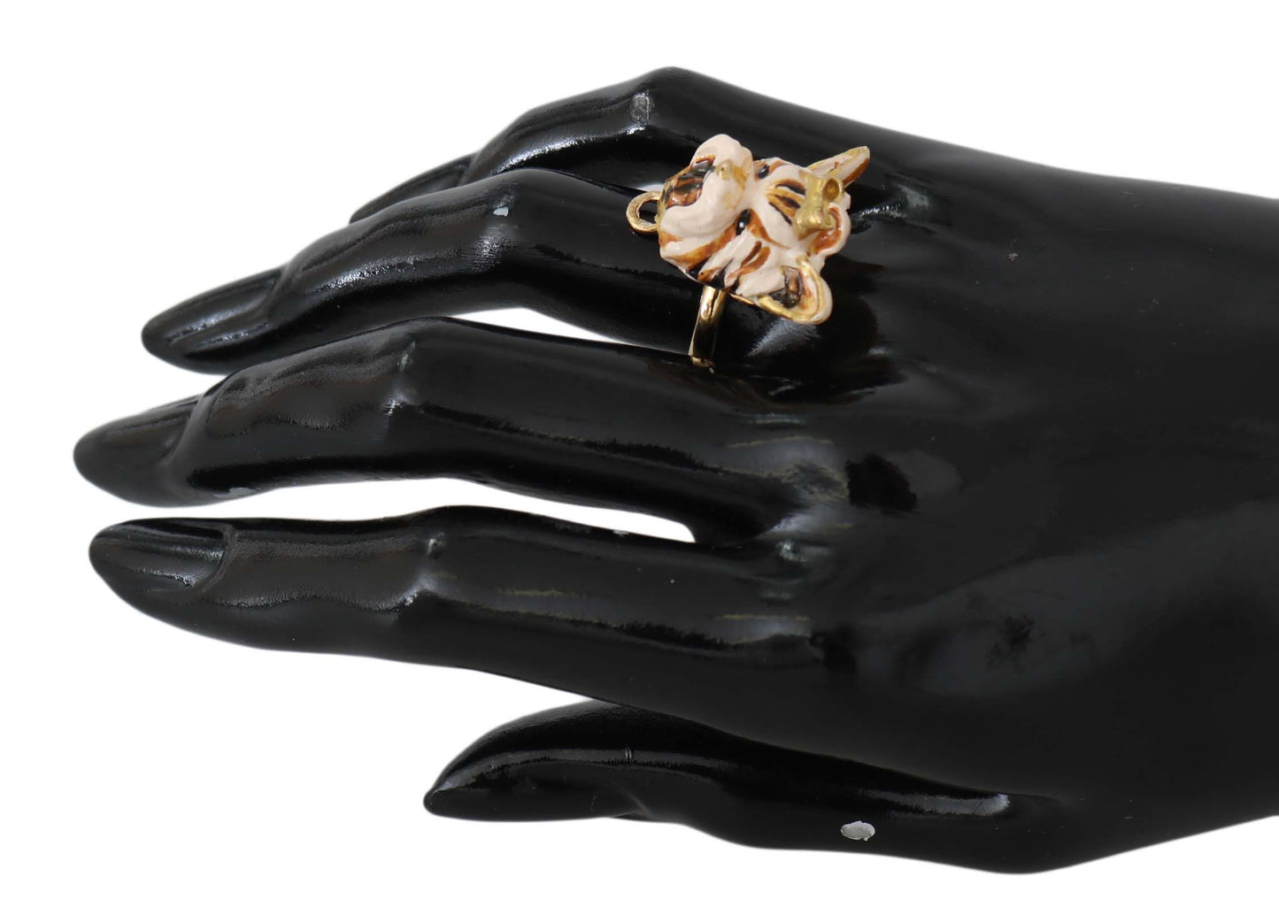 Dolce & Gabbana Glamorous Gold Dog Head Statement Ring