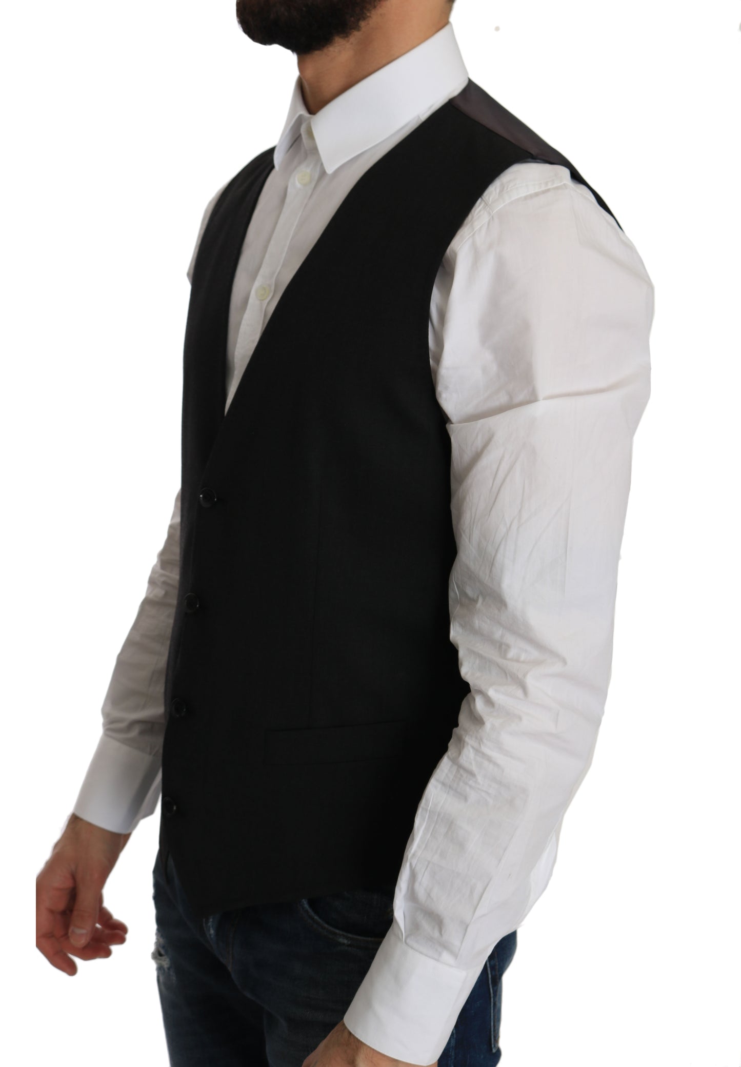 Dolce & Gabbana Sleek Gray Wool Blend Formal Vest