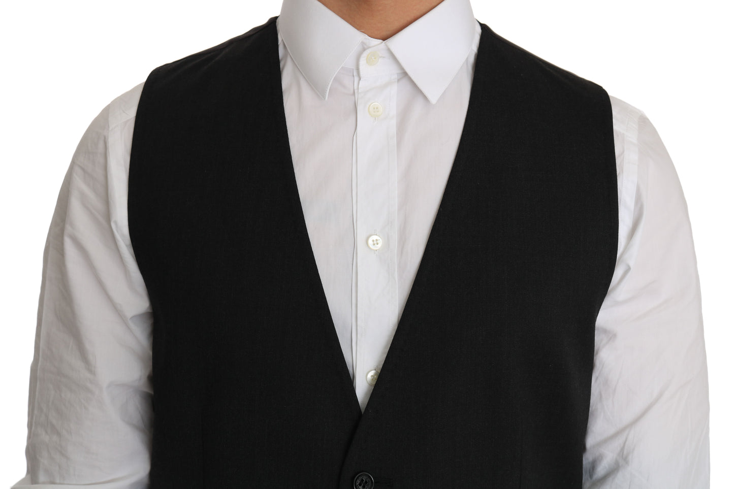 Dolce & Gabbana Sleek Gray Wool Blend Formal Vest