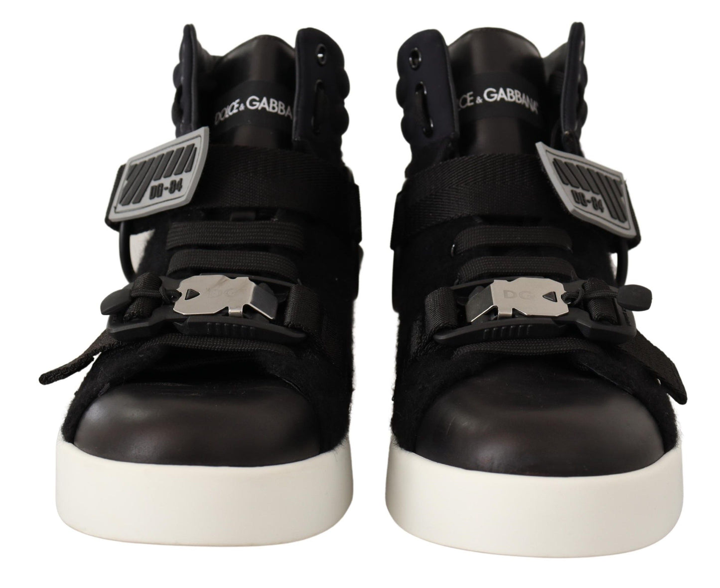 Dolce & Gabbana Elevate Your Step with High Top Wool Leather Sneakers