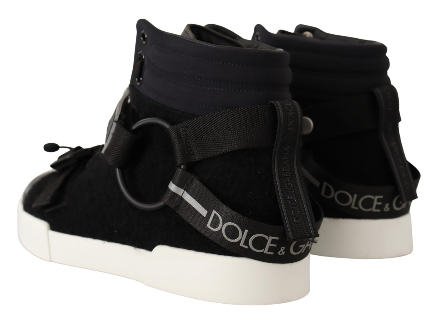 Dolce & Gabbana Elevate Your Step with High Top Wool Leather Sneakers