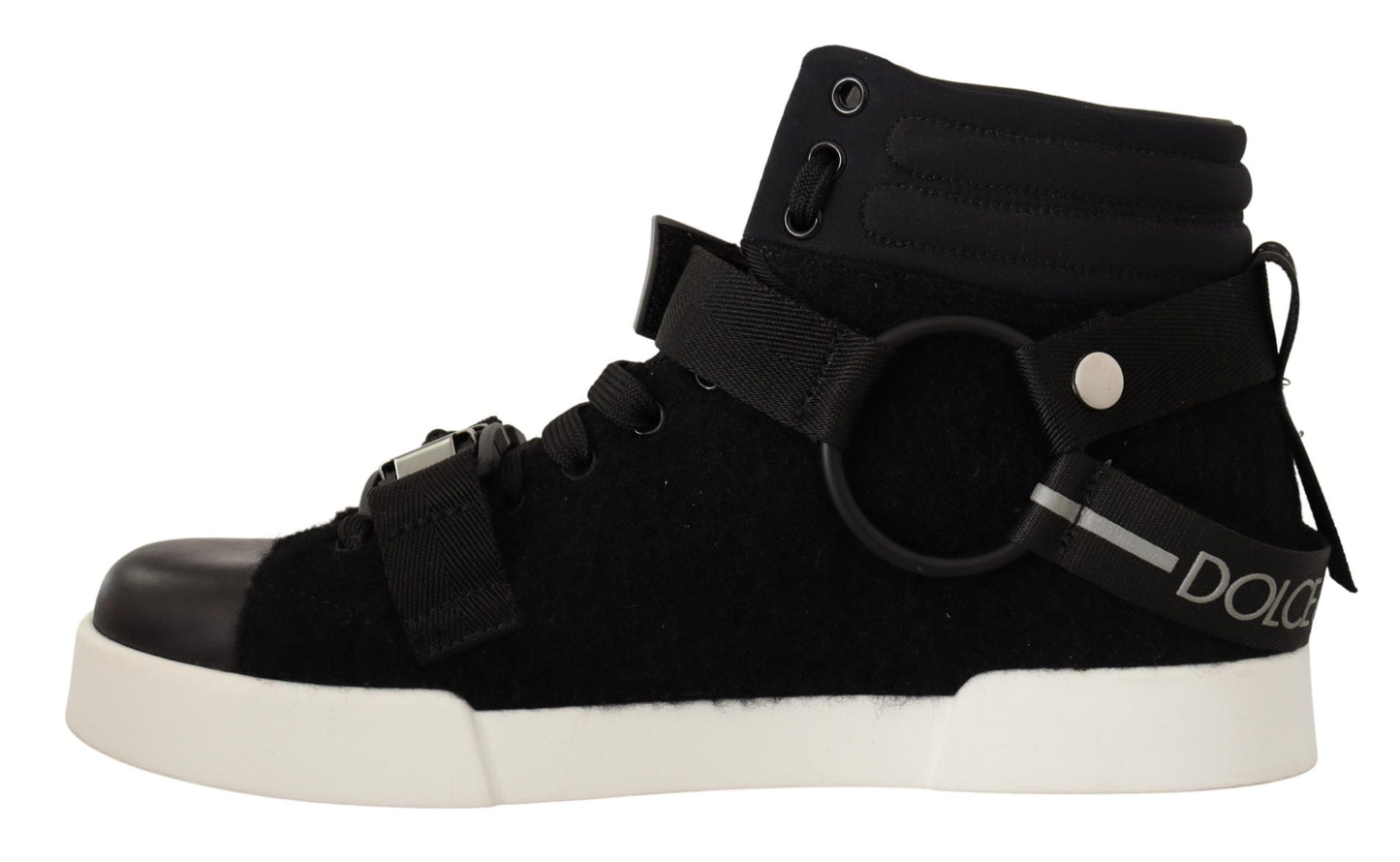 Dolce & Gabbana Elevate Your Step with High Top Wool Leather Sneakers