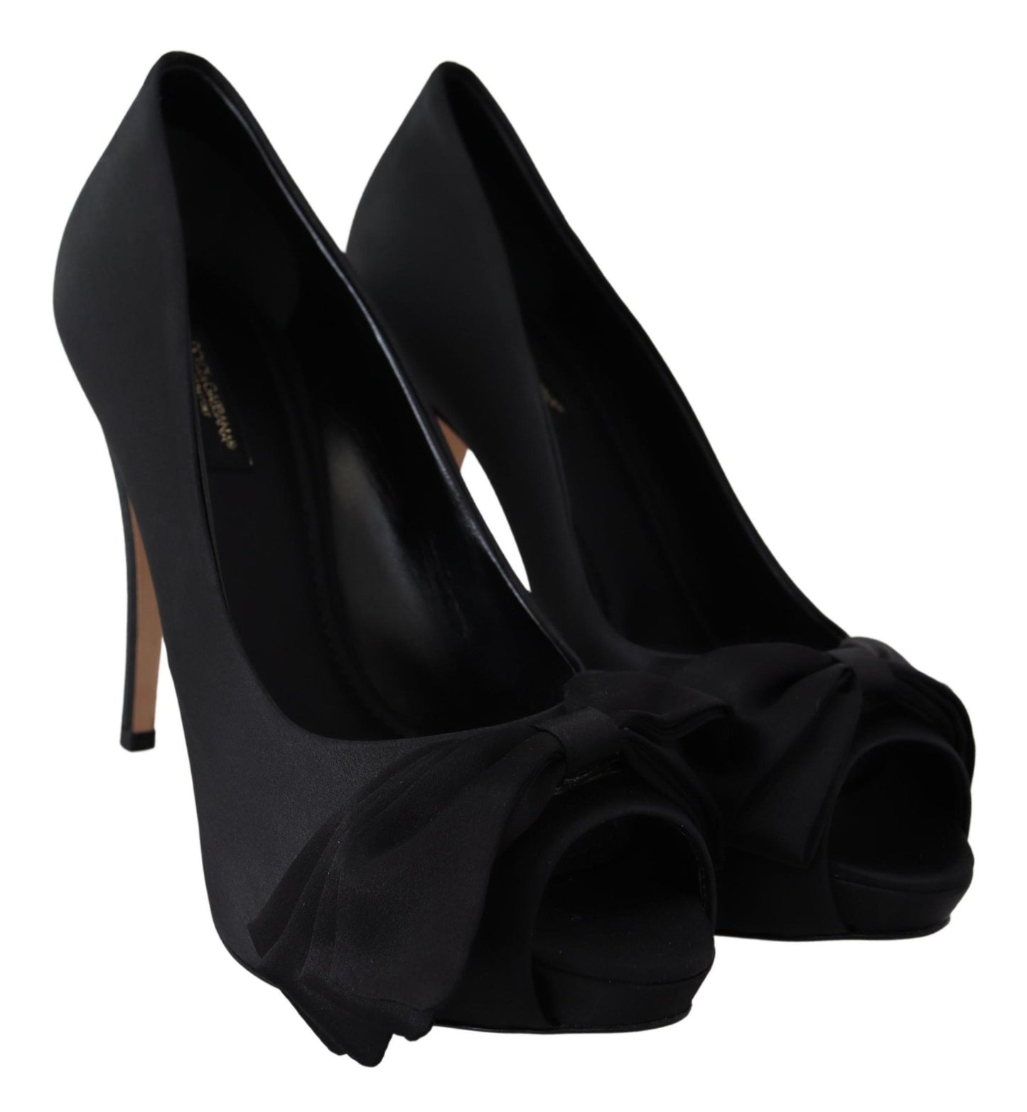 Dolce & Gabbana Elegant Satin Silk Open Toe Heels