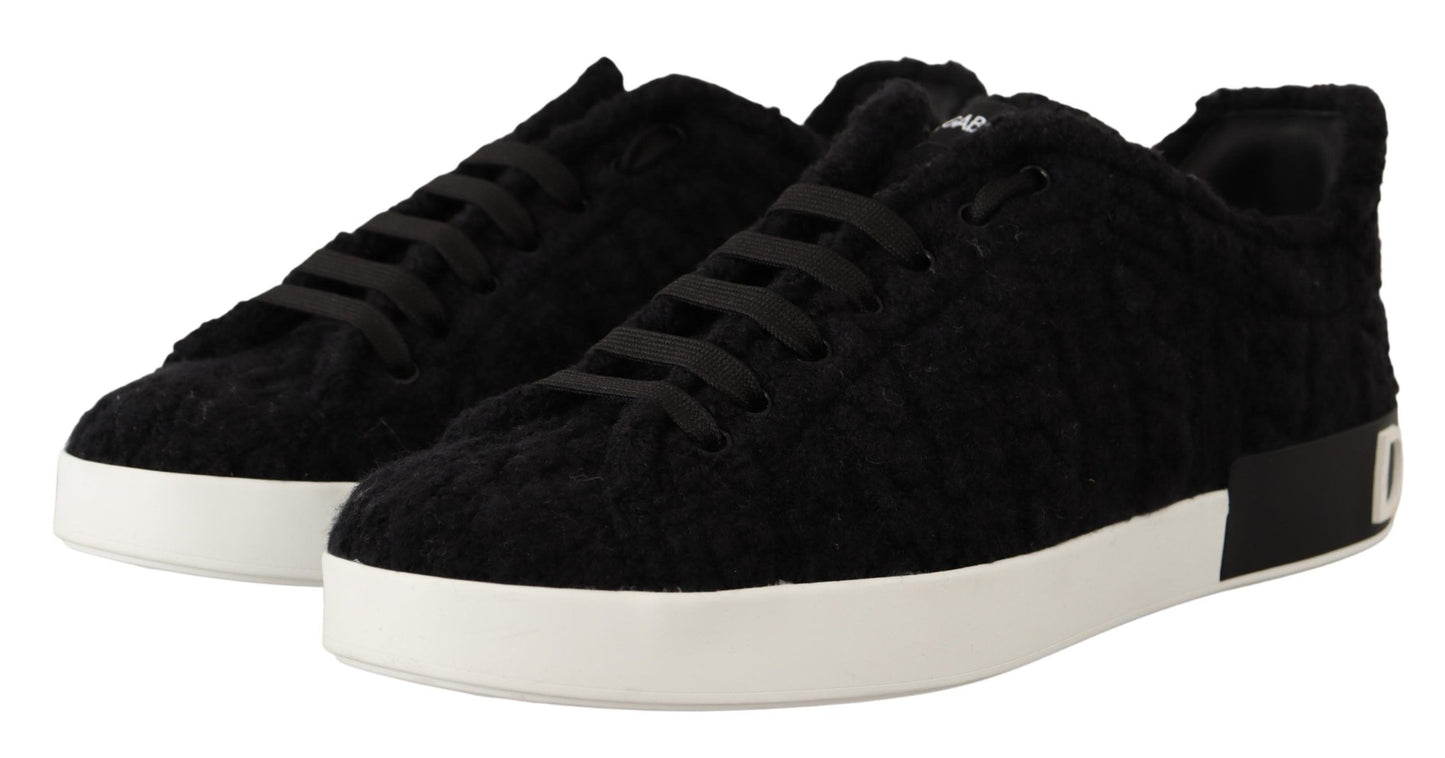 Dolce & Gabbana Elegant Monochrome Wool Blend Sneakers