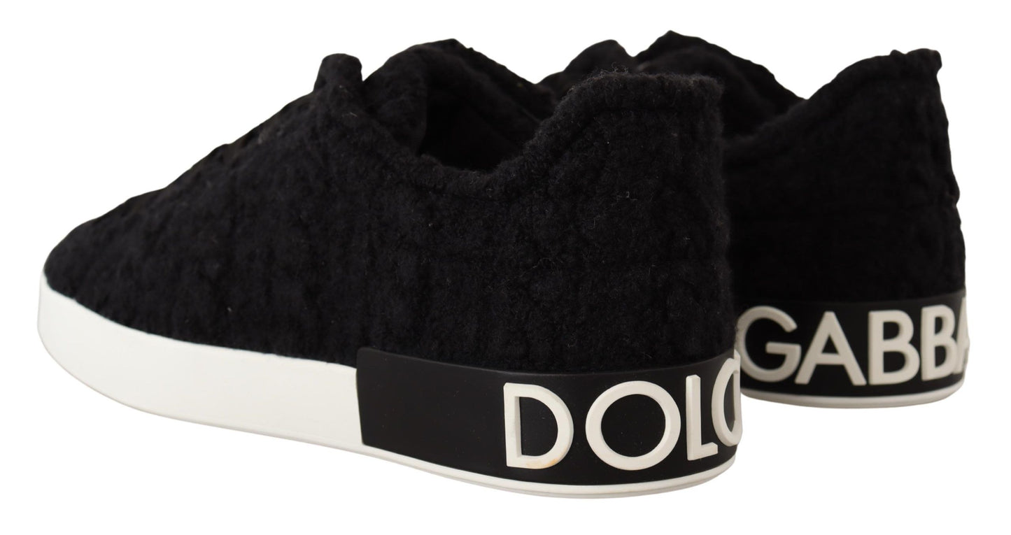 Dolce & Gabbana Elegant Monochrome Wool Blend Sneakers