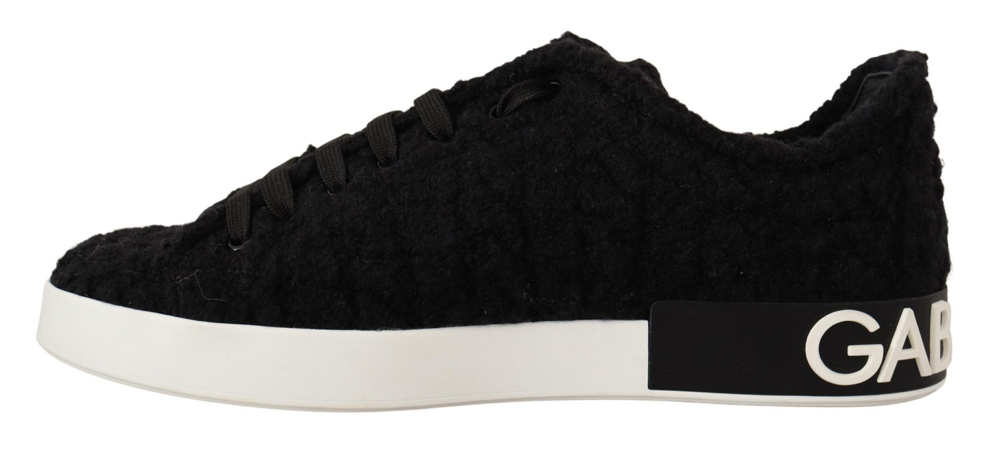 Dolce & Gabbana Elegant Monochrome Wool Blend Sneakers