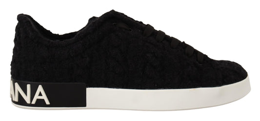 Dolce & Gabbana Elegant Monochrome Wool Blend Sneakers