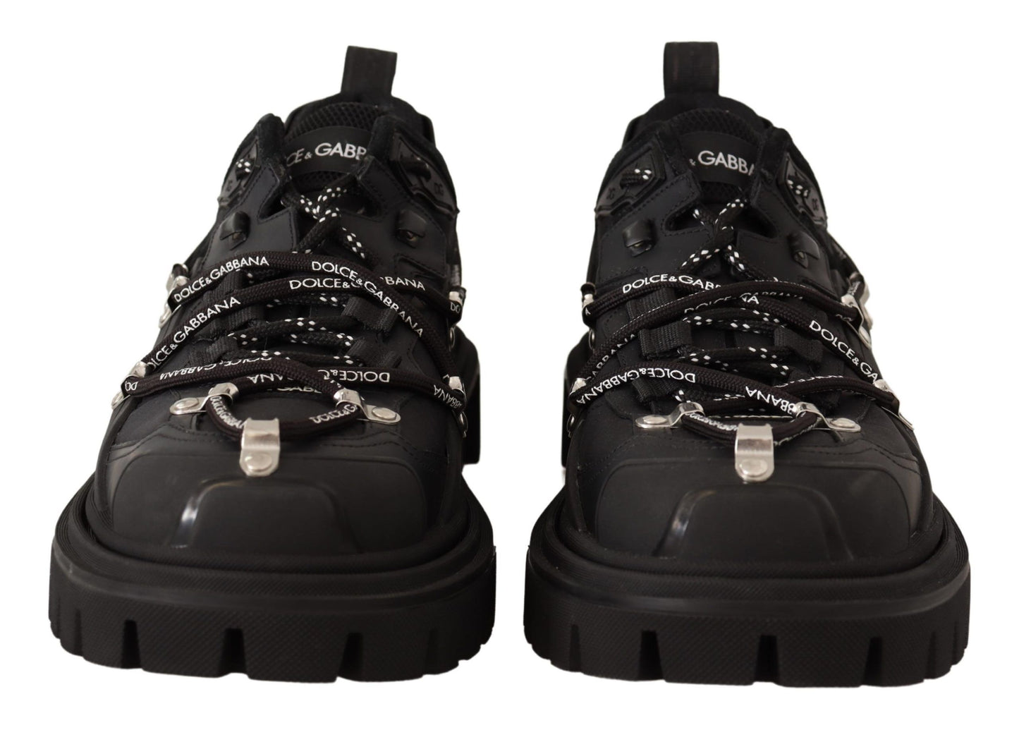 Dolce & Gabbana Elegant Black Lace-Up Casual Sneakers