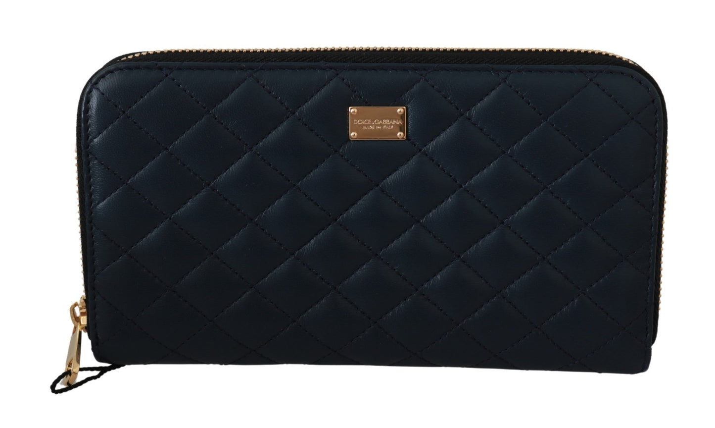 Dolce & Gabbana Elegant Blue Leather Continental Wallet