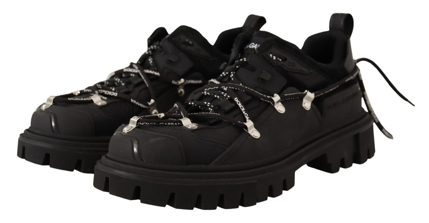 Dolce & Gabbana Elegant Black Lace-Up Casual Sneakers