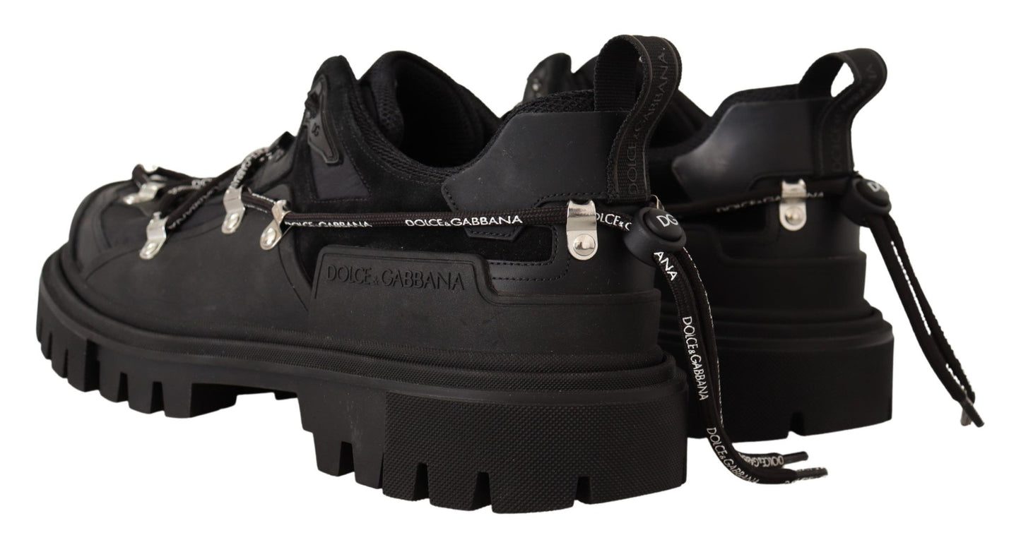 Dolce & Gabbana Elegant Black Lace-Up Casual Sneakers