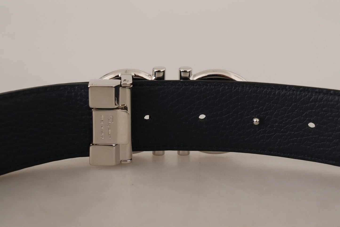 Salvatore Ferragamo Reversible Marine Blue and Black Calf Leather Belt