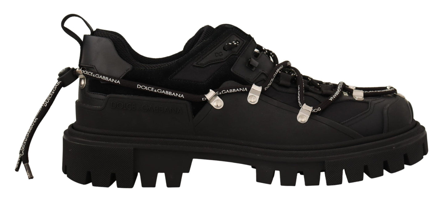 Dolce & Gabbana Elegant Black Lace-Up Casual Sneakers