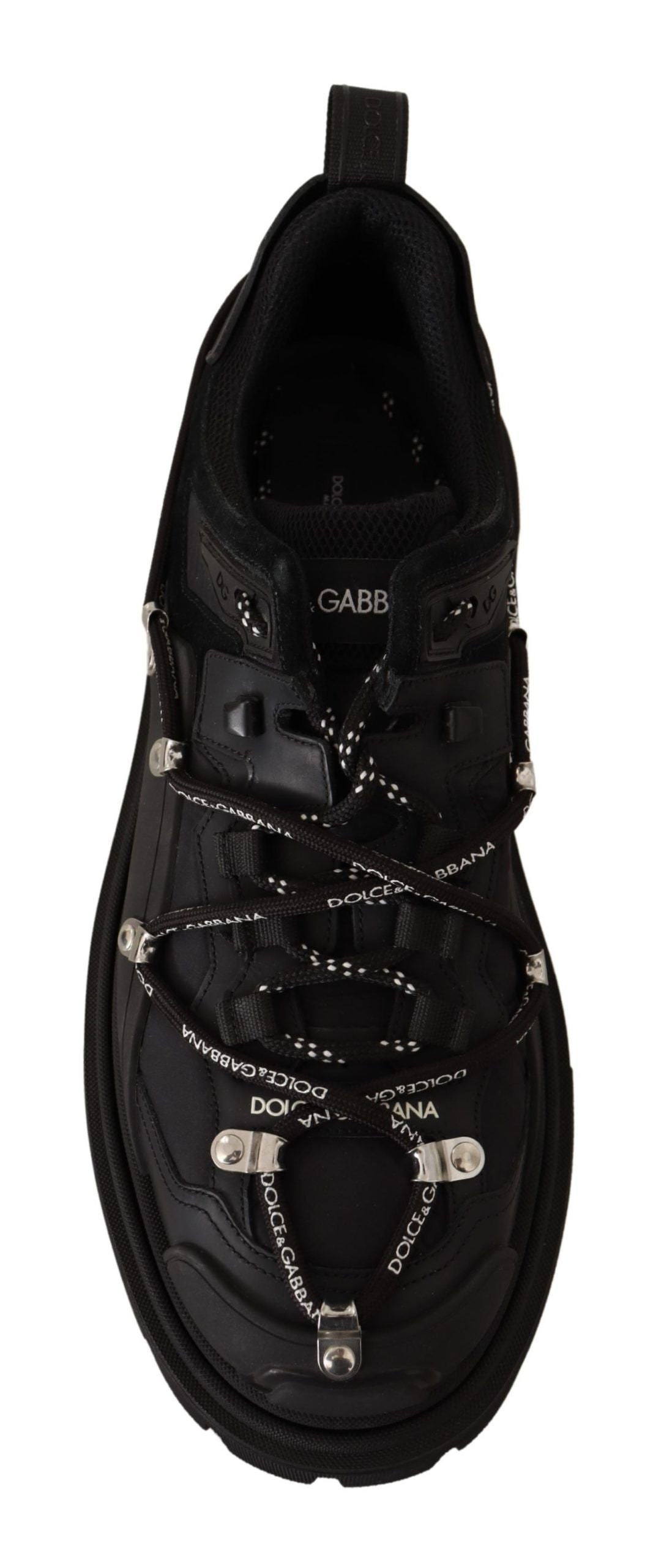 Dolce & Gabbana Elegant Black Lace-Up Casual Sneakers