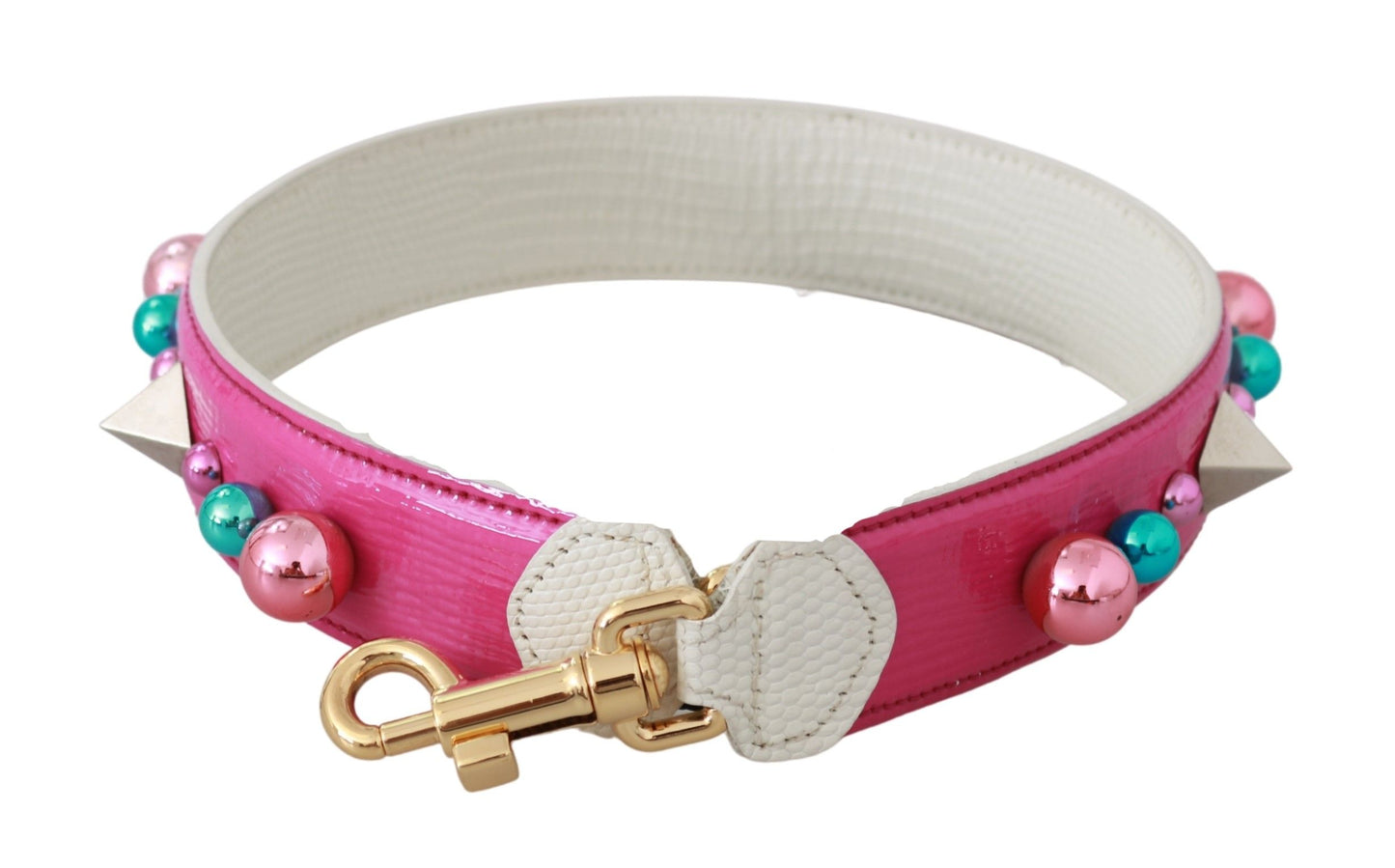 Dolce & Gabbana Elegant Pink Leather Shoulder Strap Accessory