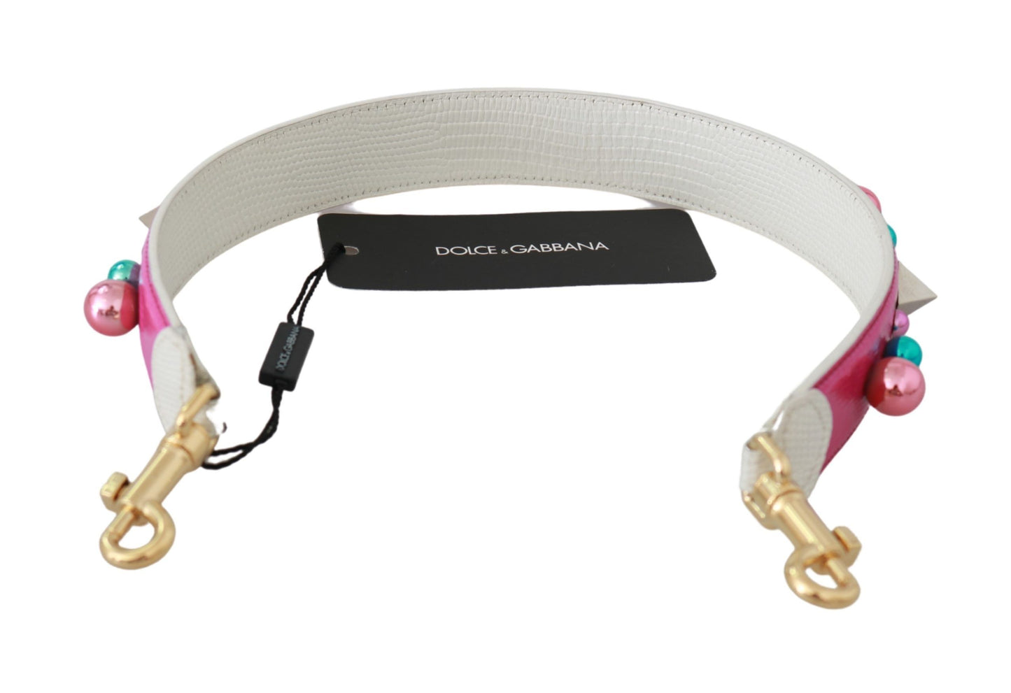 Dolce & Gabbana Elegant Pink Leather Shoulder Strap Accessory