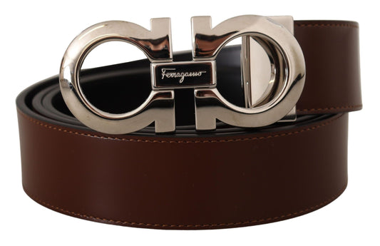 Salvatore Ferragamo Elegant Reversible Calf Leather Belt