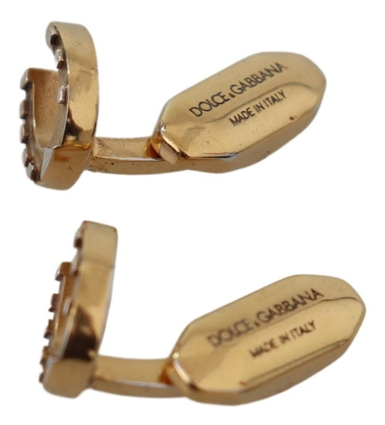 Dolce & Gabbana Elegant Gold Plated Brass Cufflinks