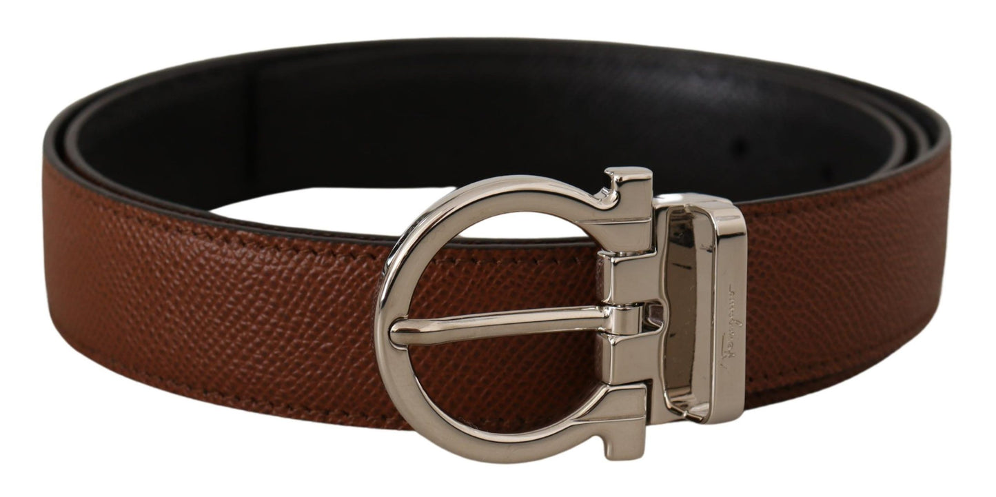 Salvatore Ferragamo Elegant Reversible Calf Leather Belt