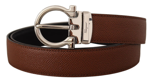 Salvatore Ferragamo Elegant Reversible Calf Leather Belt