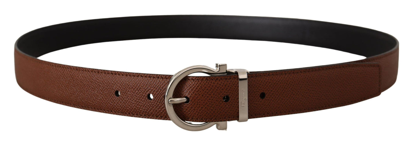 Salvatore Ferragamo Elegant Reversible Calf Leather Belt