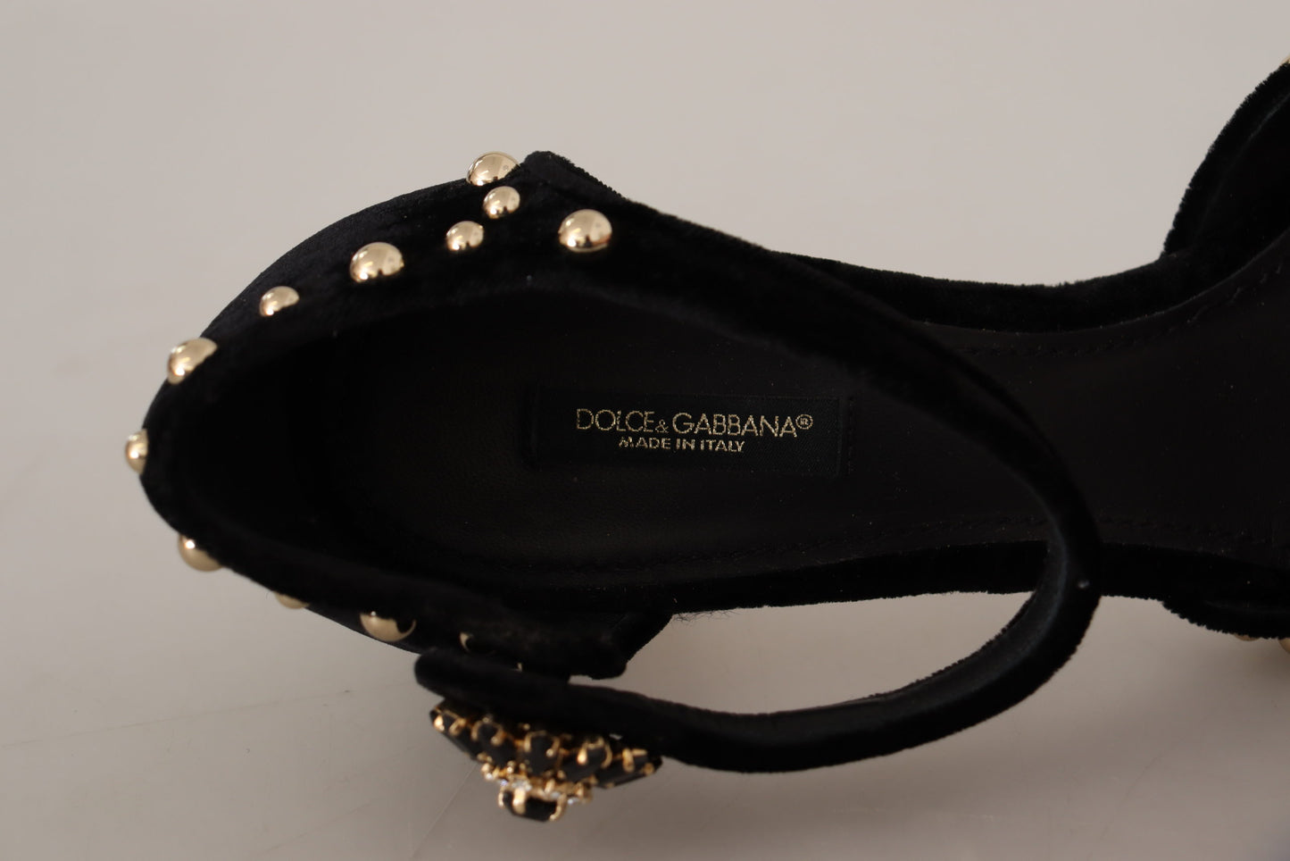 Dolce & Gabbana Floral Embellished T-Strap Heels Sandals