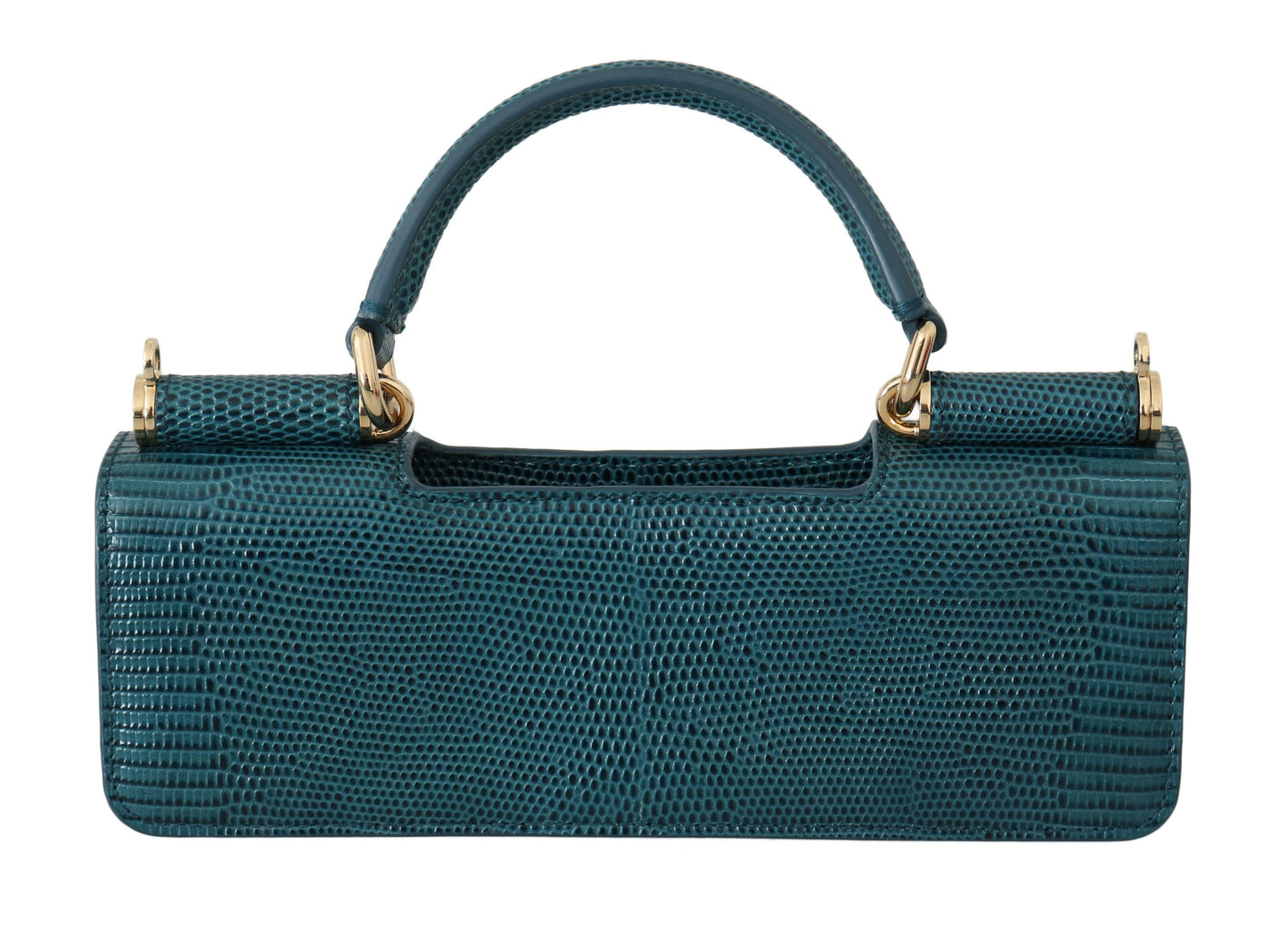 Dolce & Gabbana Elegant Blue Leather Top-Handle Flap Accessory