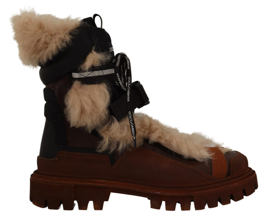 Dolce & Gabbana Exquisite Shearling Winter Snow Boots