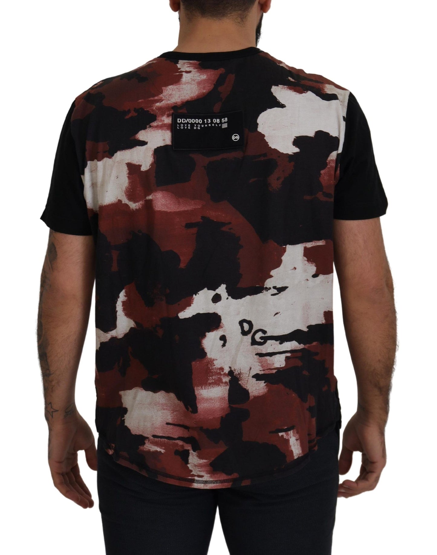 Dolce & Gabbana Elegant Camo Patch Crew Neck Tee