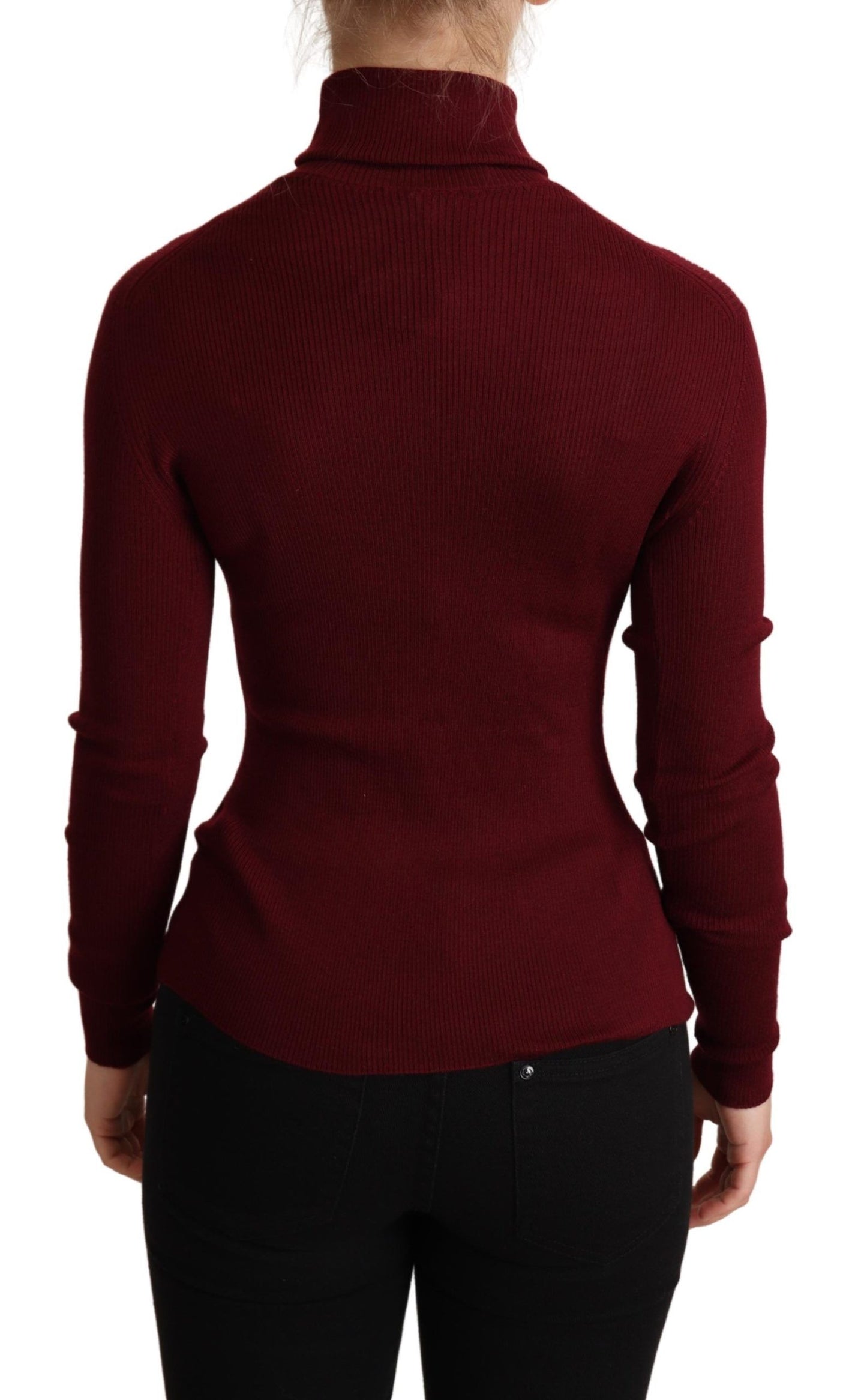 Dolce & Gabbana Elegant Bordeaux Turtle Neck Sweater