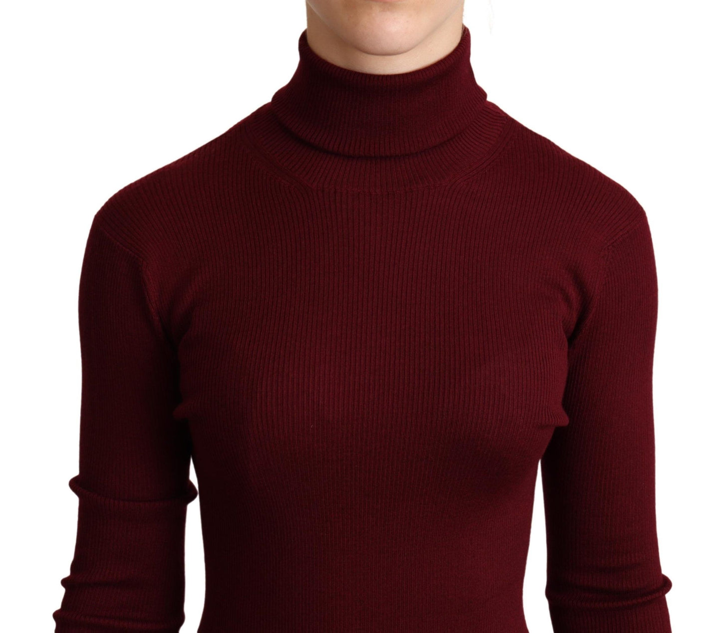 Dolce & Gabbana Elegant Bordeaux Turtle Neck Sweater