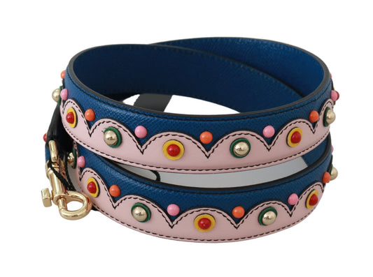 Dolce & Gabbana Elegant Multicolor Studded Leather Shoulder Strap