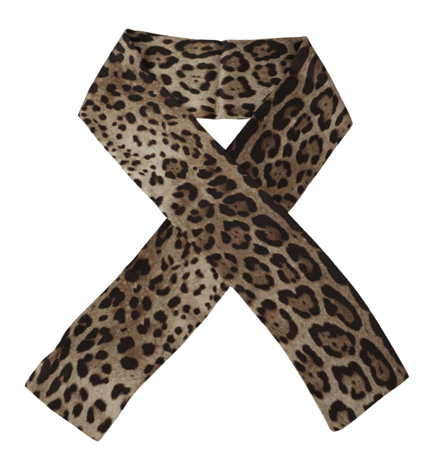 Dolce & Gabbana Elegant Silk Leopard Print Men's Scarf