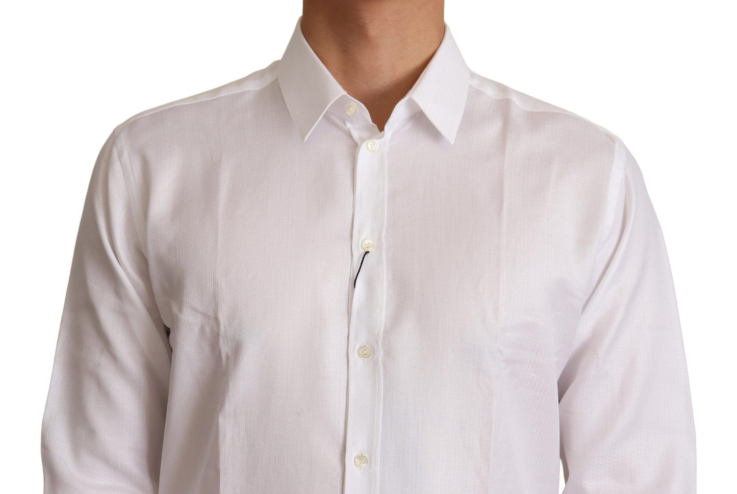 Dolce & Gabbana White Cotton Dress Formal MARTINI Shirt