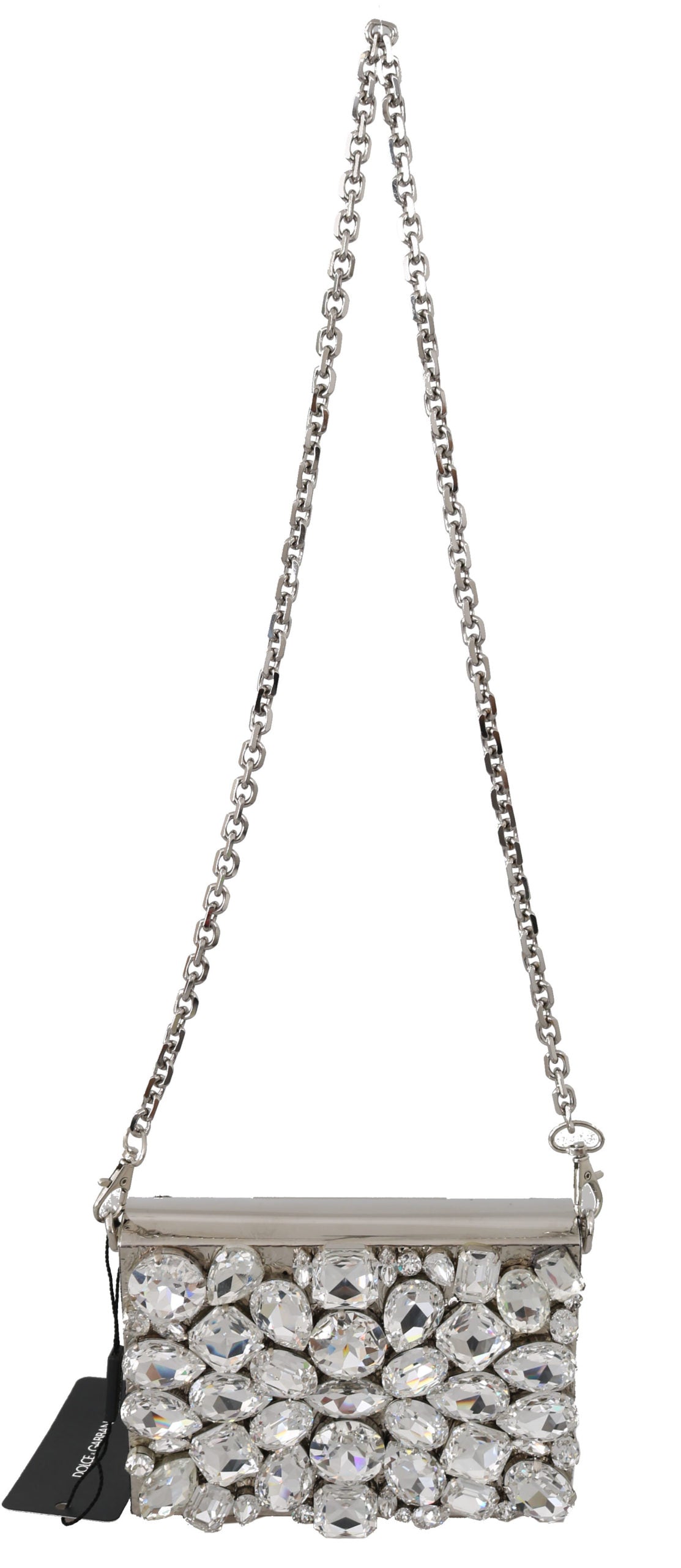 Dolce & Gabbana Elegant Silver Crystal Crossbody Bag