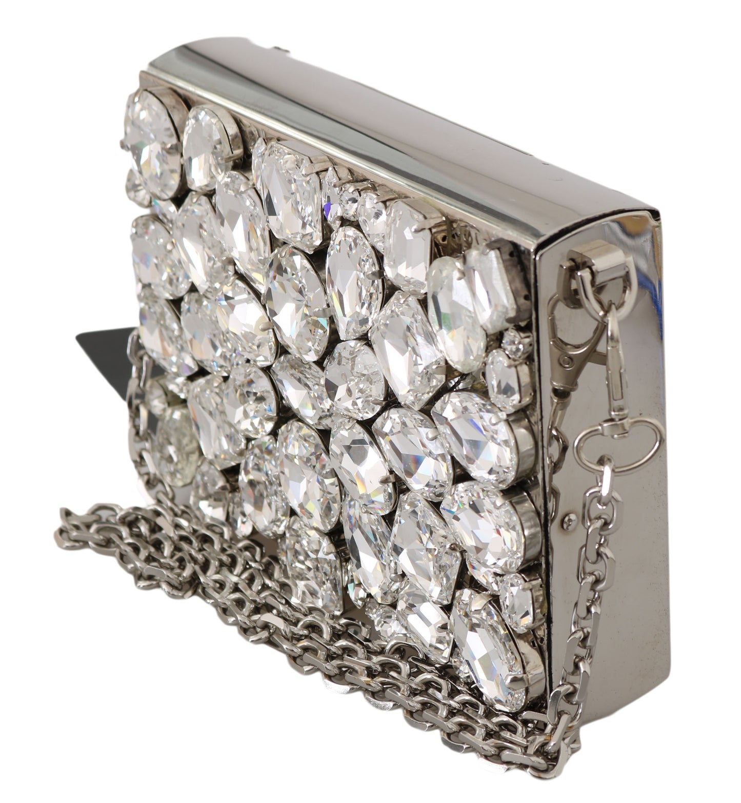 Dolce & Gabbana Elegant Silver Crystal Crossbody Bag