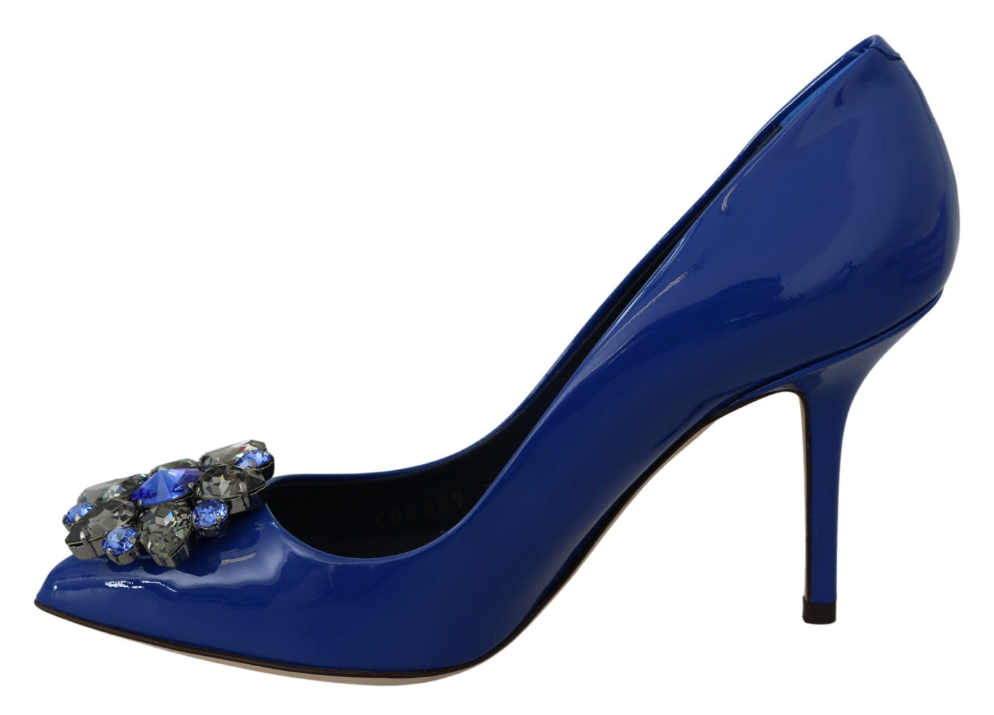 Dolce & Gabbana Electric Blue Patent Leather Pumps with Crystals