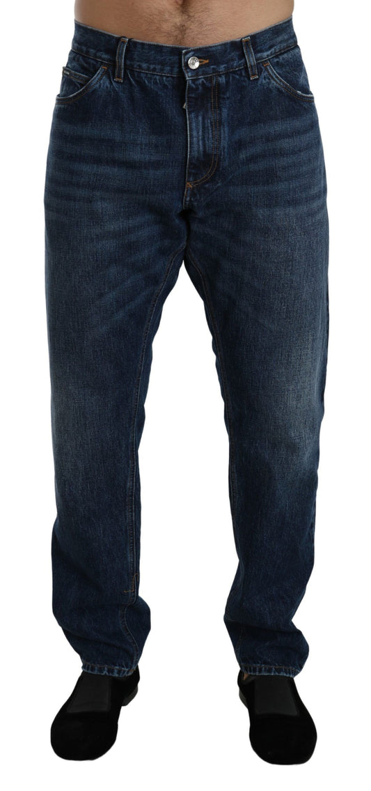 Dolce & Gabbana Elegant Dark Blue Regular Fit Denim Jeans