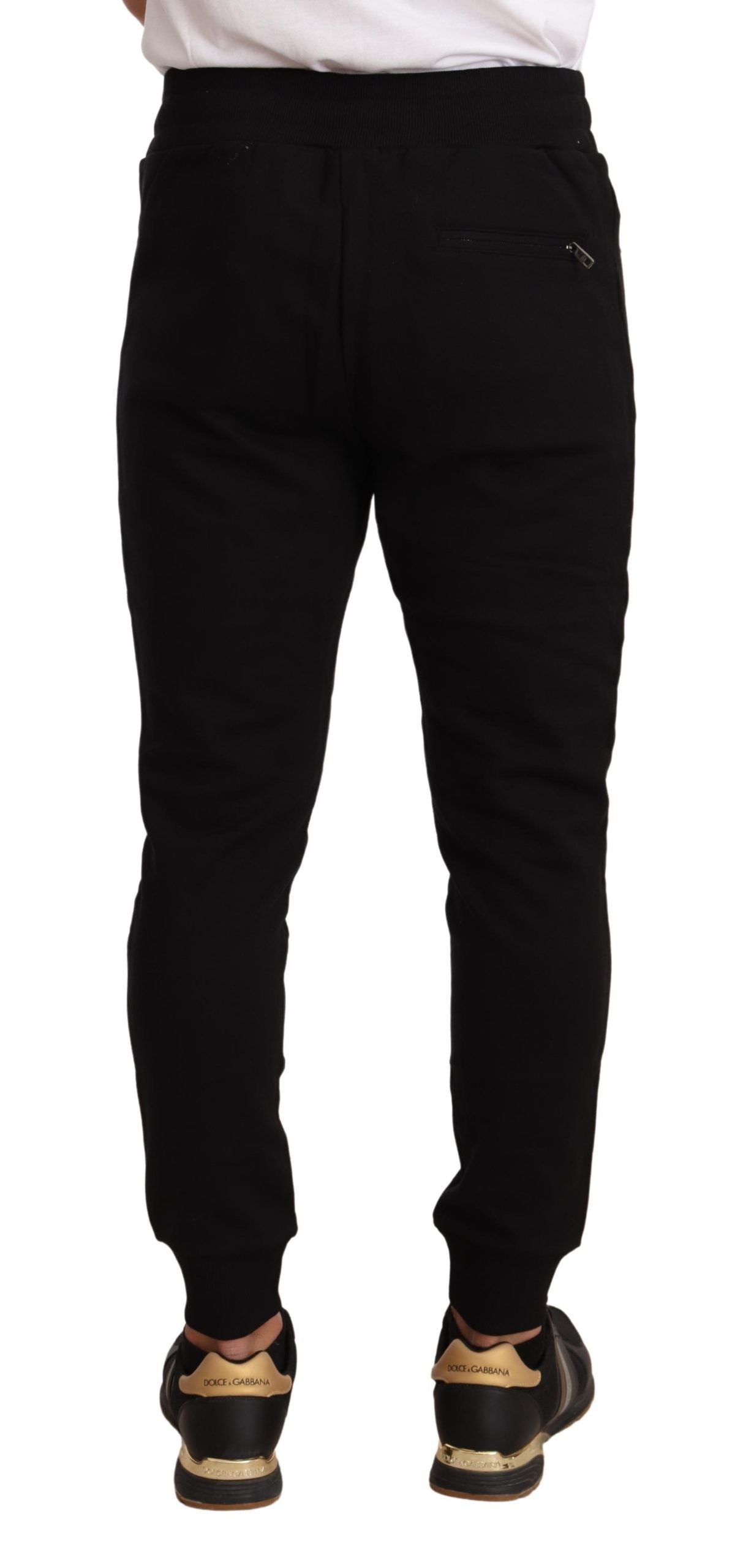 Dolce & Gabbana Elegant Black Jogging Pants with #dgfamily Motif