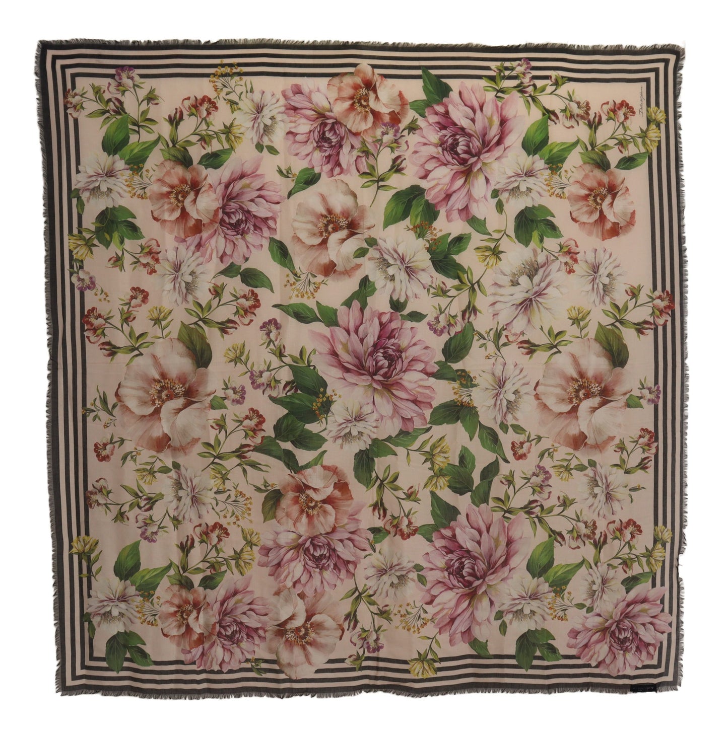 Dolce & Gabbana Elegant Floral Cashmere Blend Scarf