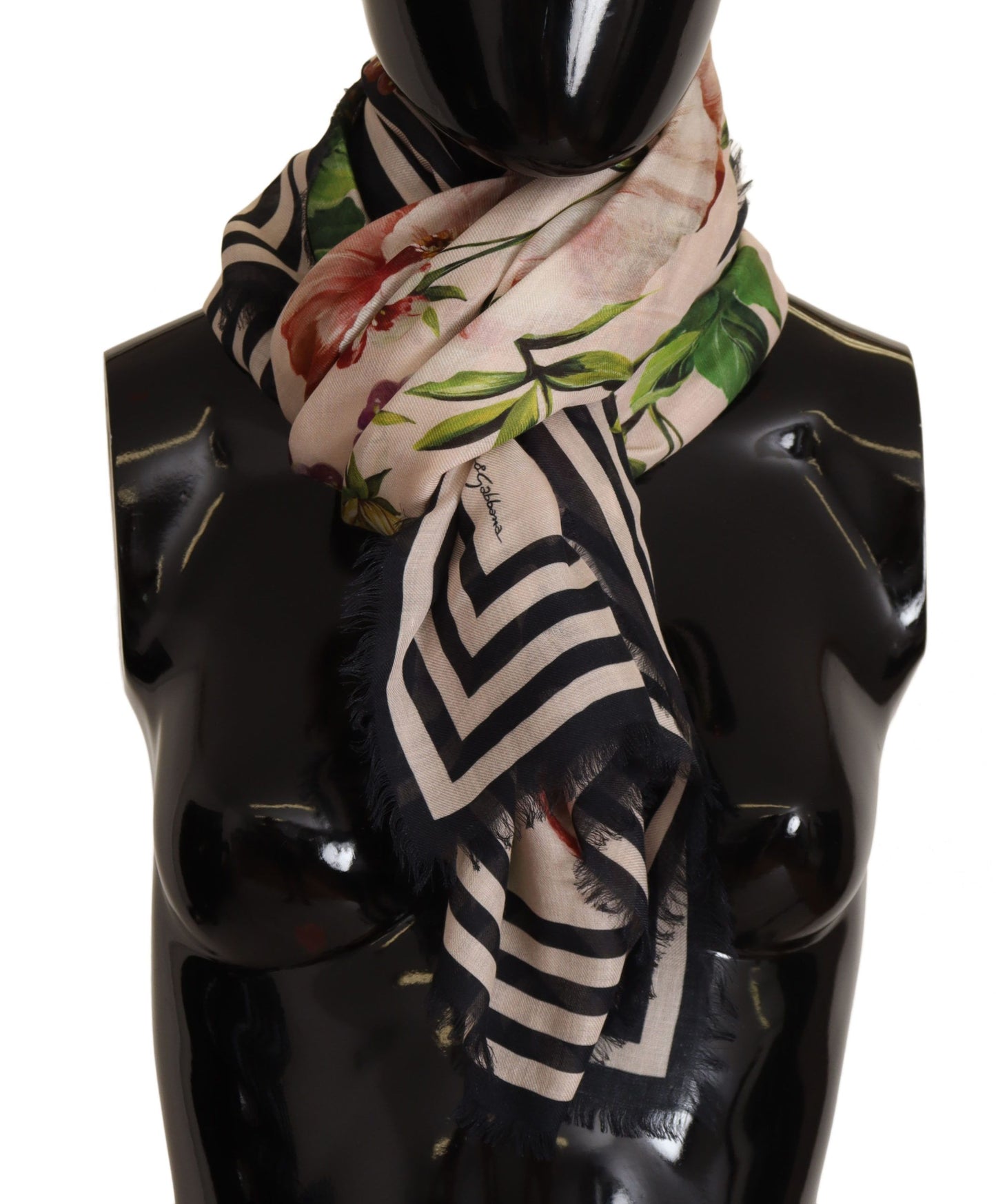 Dolce & Gabbana Elegant Floral Cashmere Blend Scarf