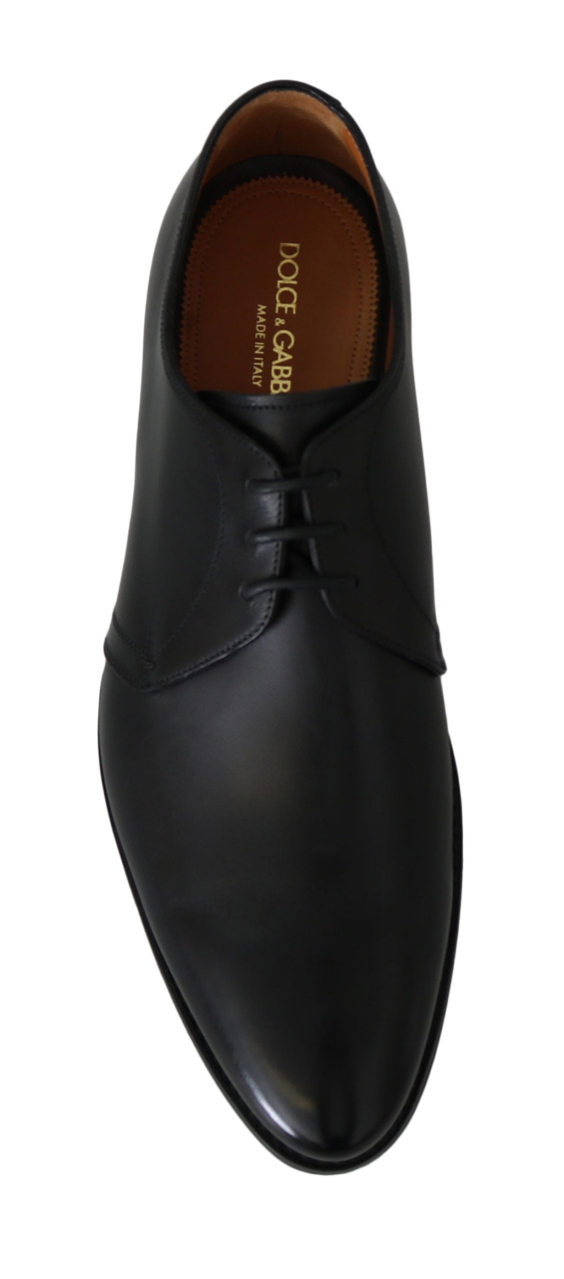 Dolce & Gabbana Elegant Black Brushed Leather Derby Shoes