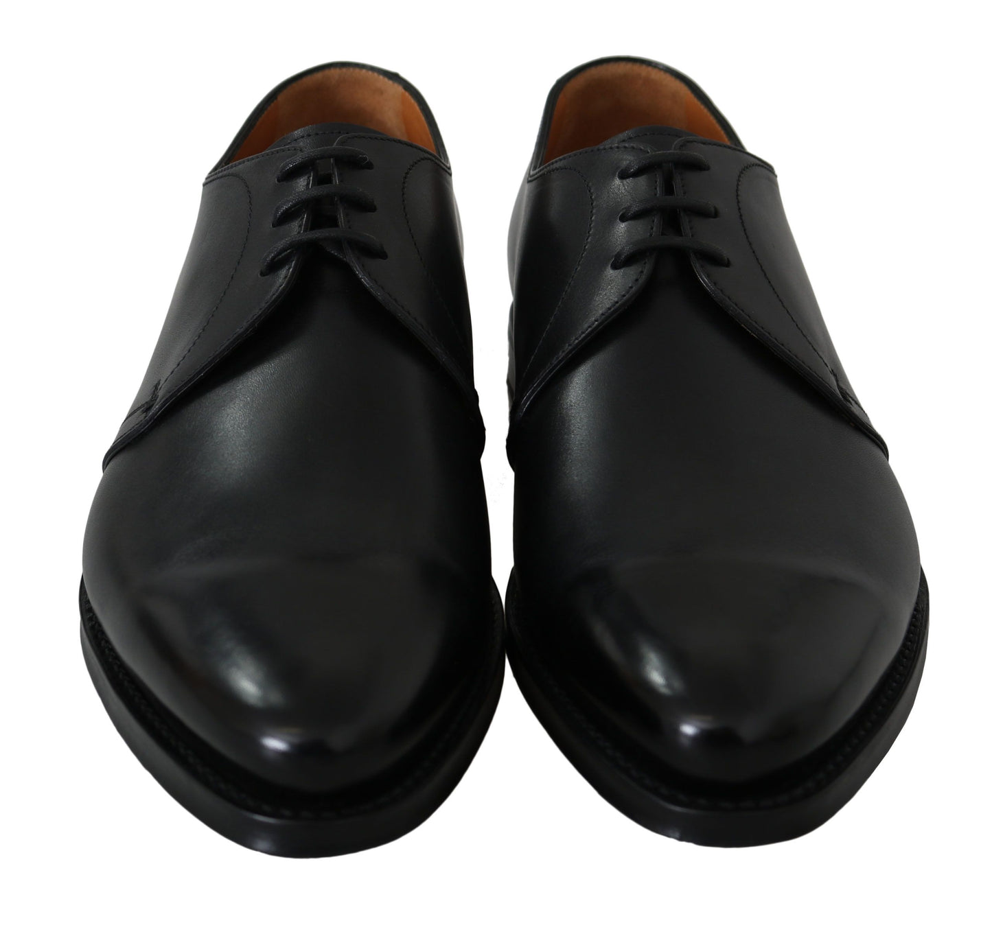 Dolce & Gabbana Elegant Black Brushed Leather Derby Shoes