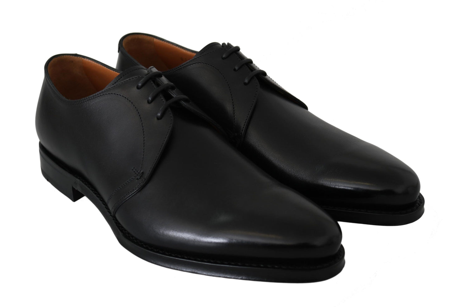 Dolce & Gabbana Elegant Black Brushed Leather Derby Shoes