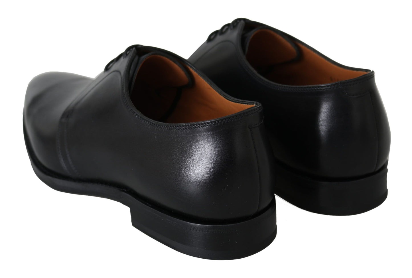 Dolce & Gabbana Elegant Black Brushed Leather Derby Shoes