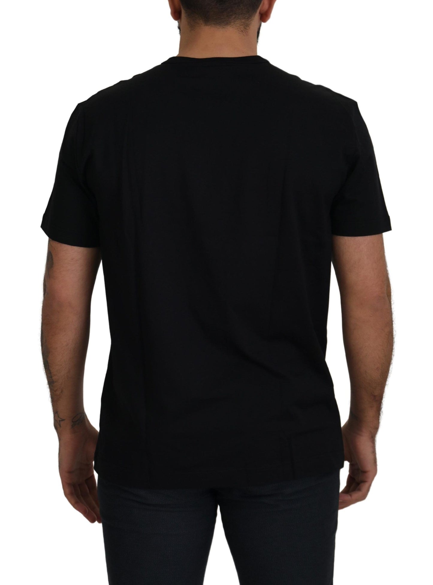 Dolce & Gabbana Elegant Black Cotton T-Shirt with Signature Logo