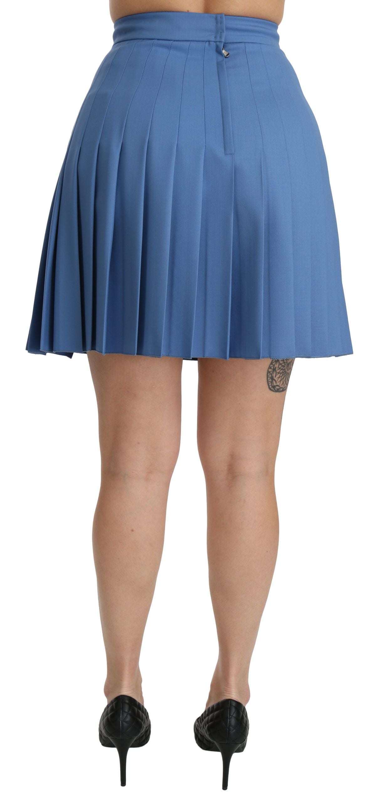 Dolce & Gabbana Elegant Blue High Waist Skirt