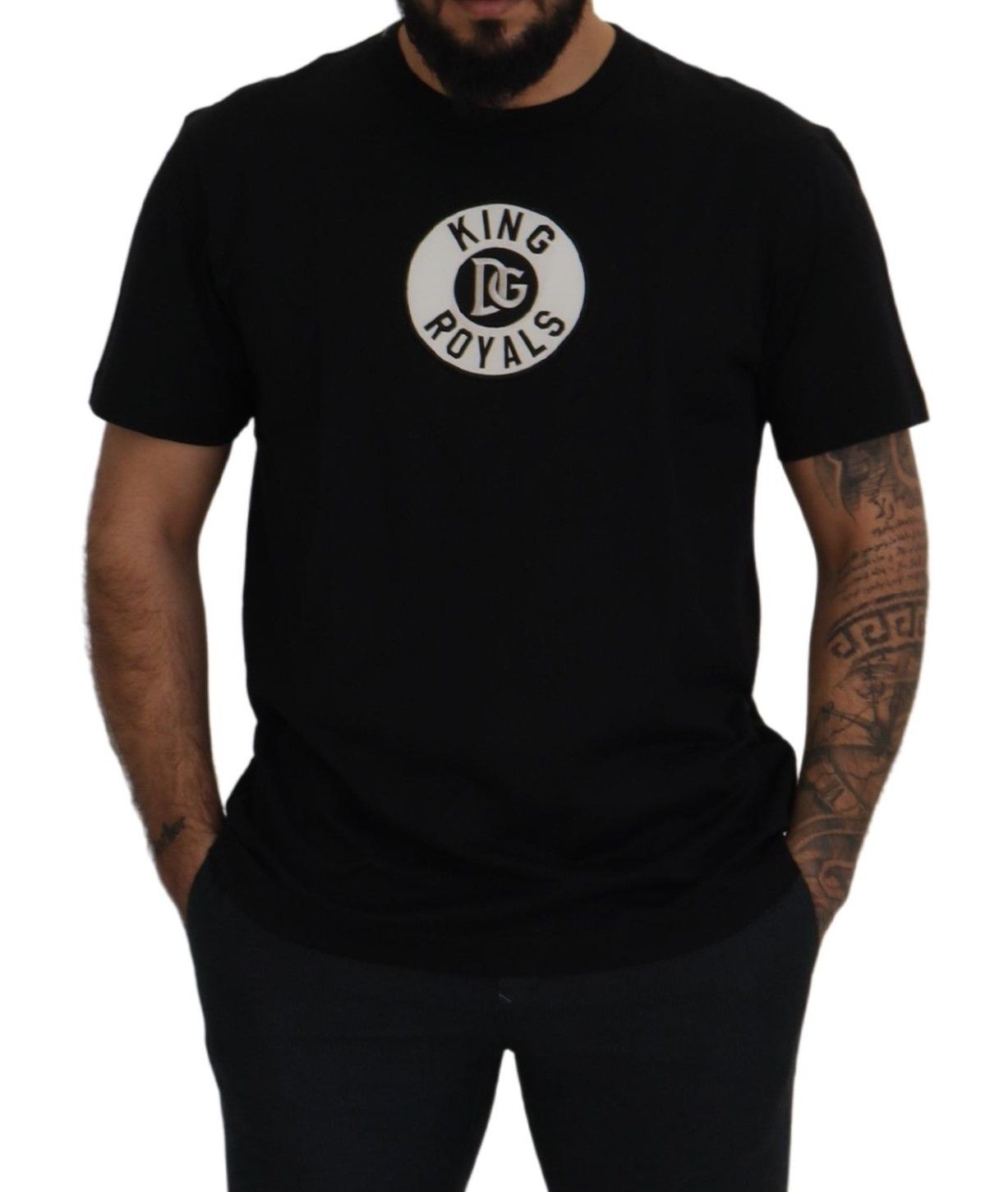 Dolce & Gabbana Elegant Black Cotton T-Shirt with Signature Logo