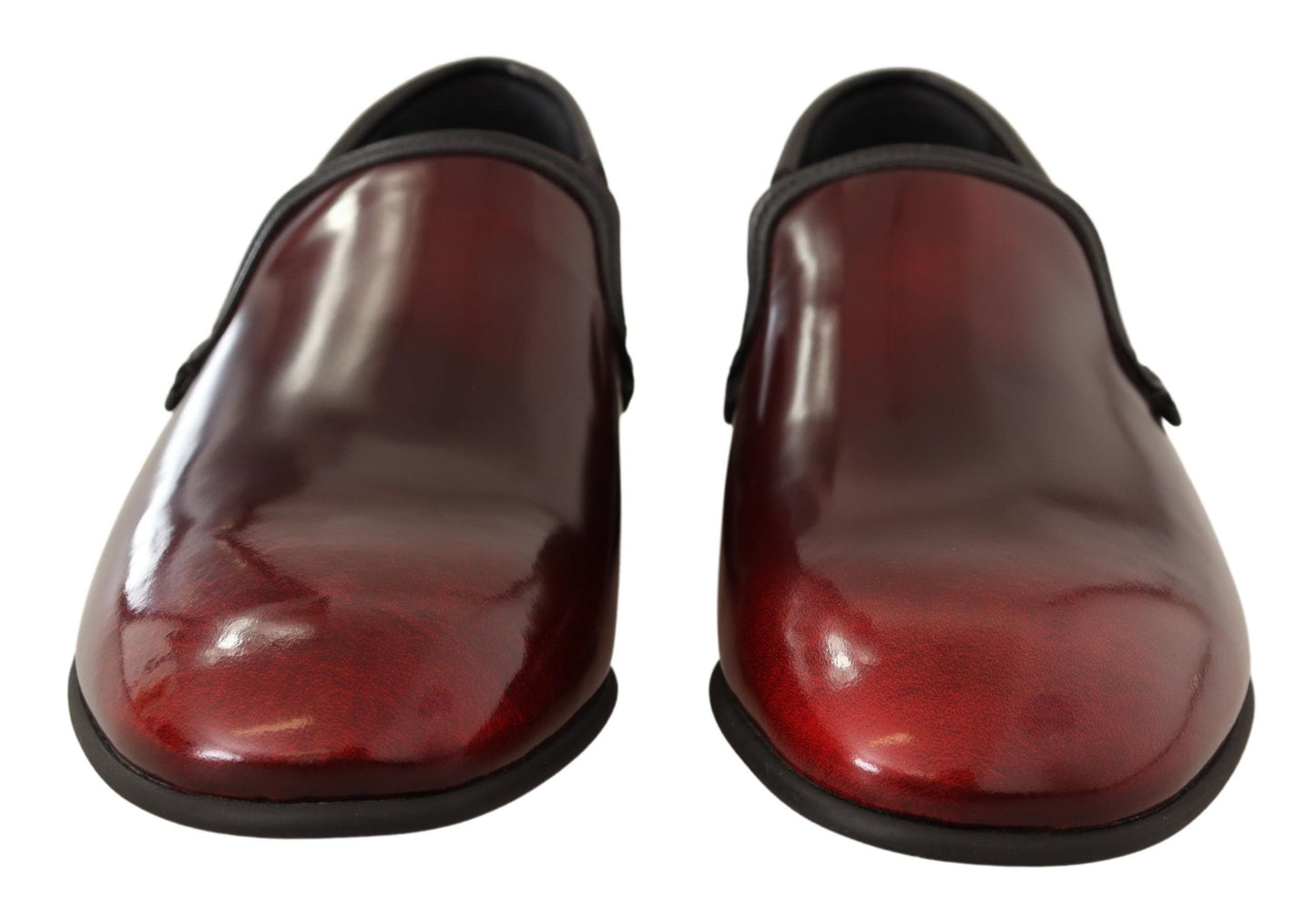 Dolce & Gabbana Elegant Bordeaux Leather Loafers