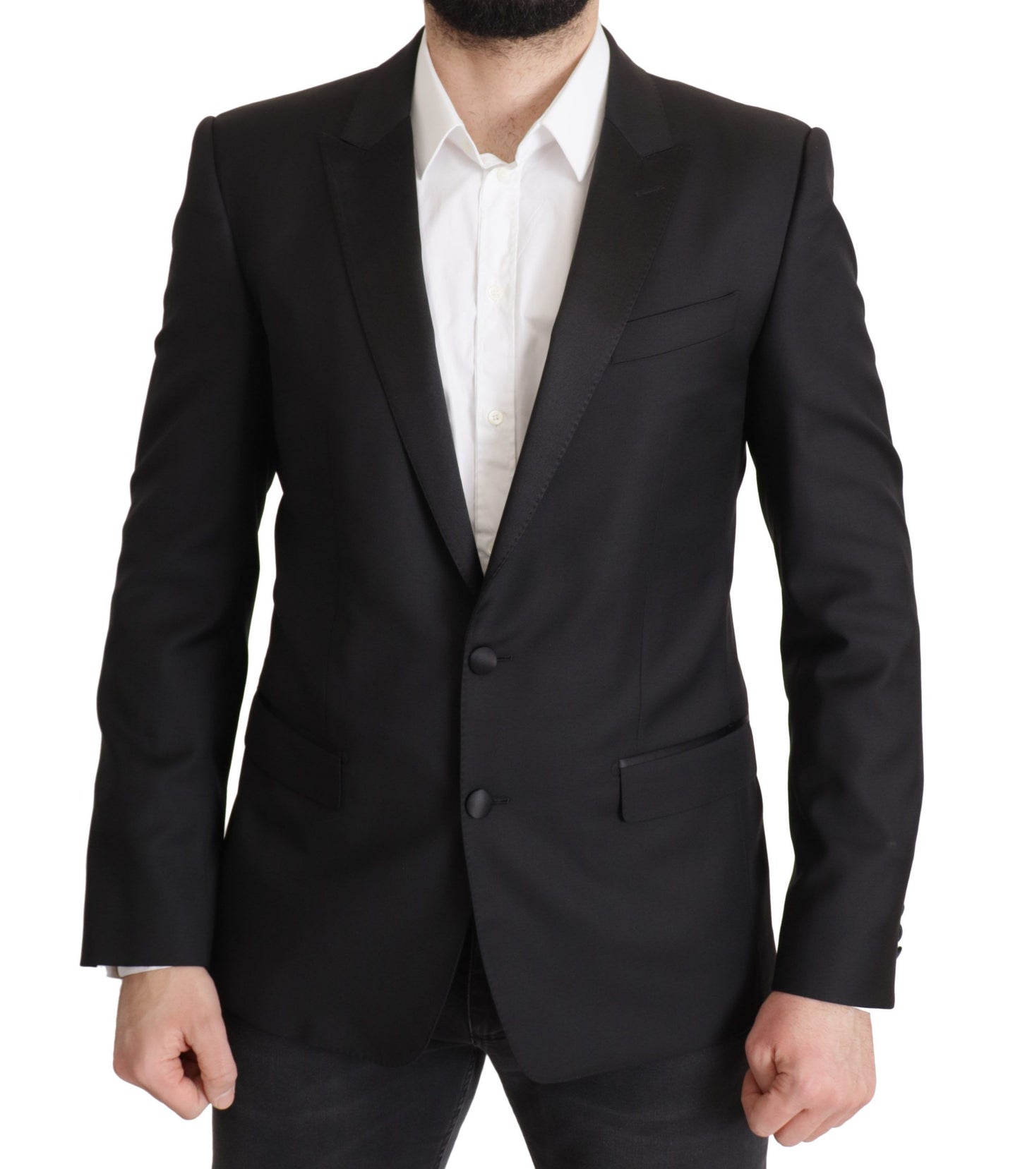 Dolce & Gabbana Black Wool Single Breasted MARTINI Blazer